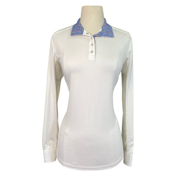 Essex Classics Performance Coolmax Show Shirt in Eggshell/Blue Print