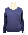 Hannah Childs 'Asher' Bamboo V Neck Sweatshirt in Navy