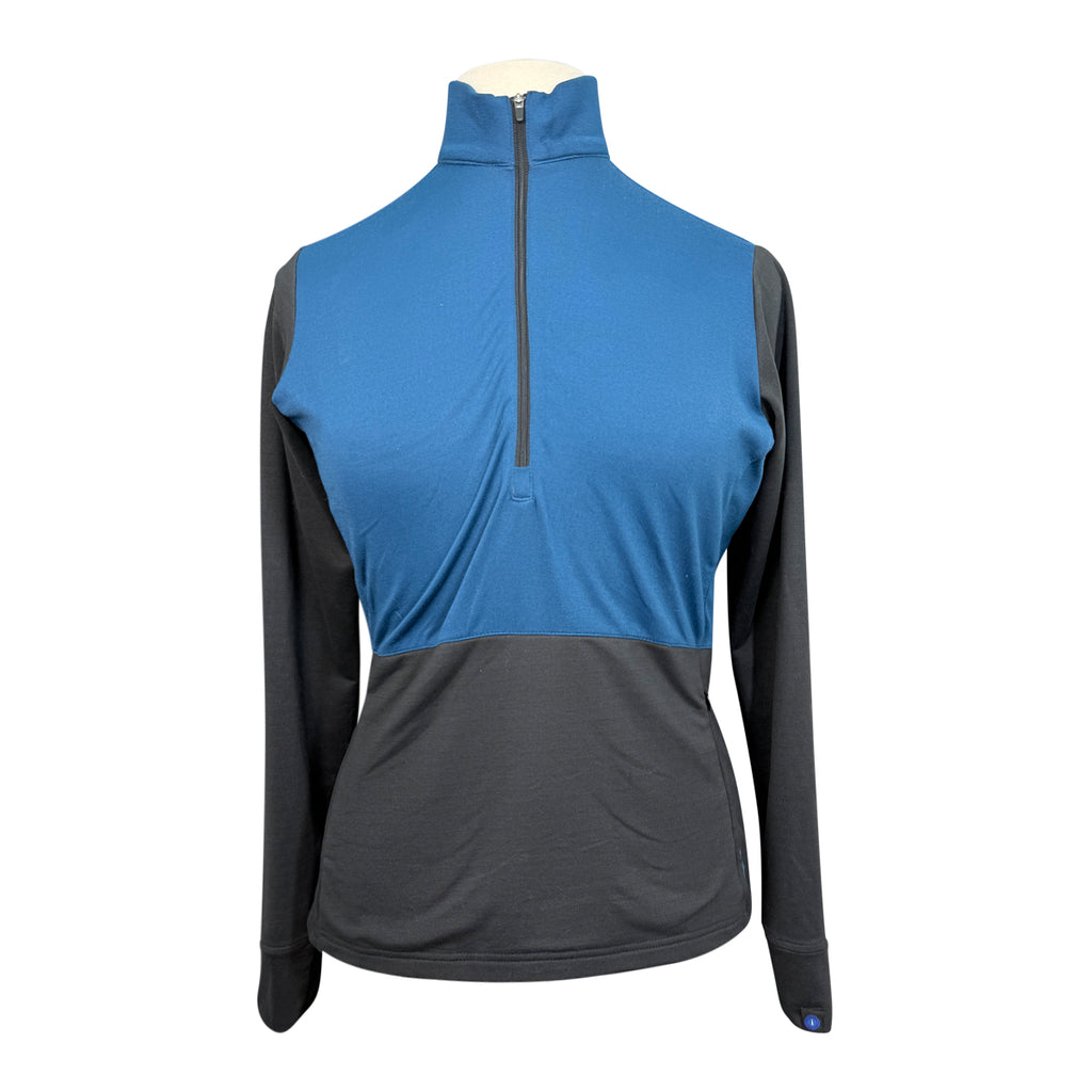 Irideon 1/4 Zip Fleece Brushed Pullover in Teal/Black