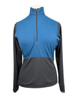 Irideon 1/4 Zip Fleece Brushed Pullover in Teal/Black