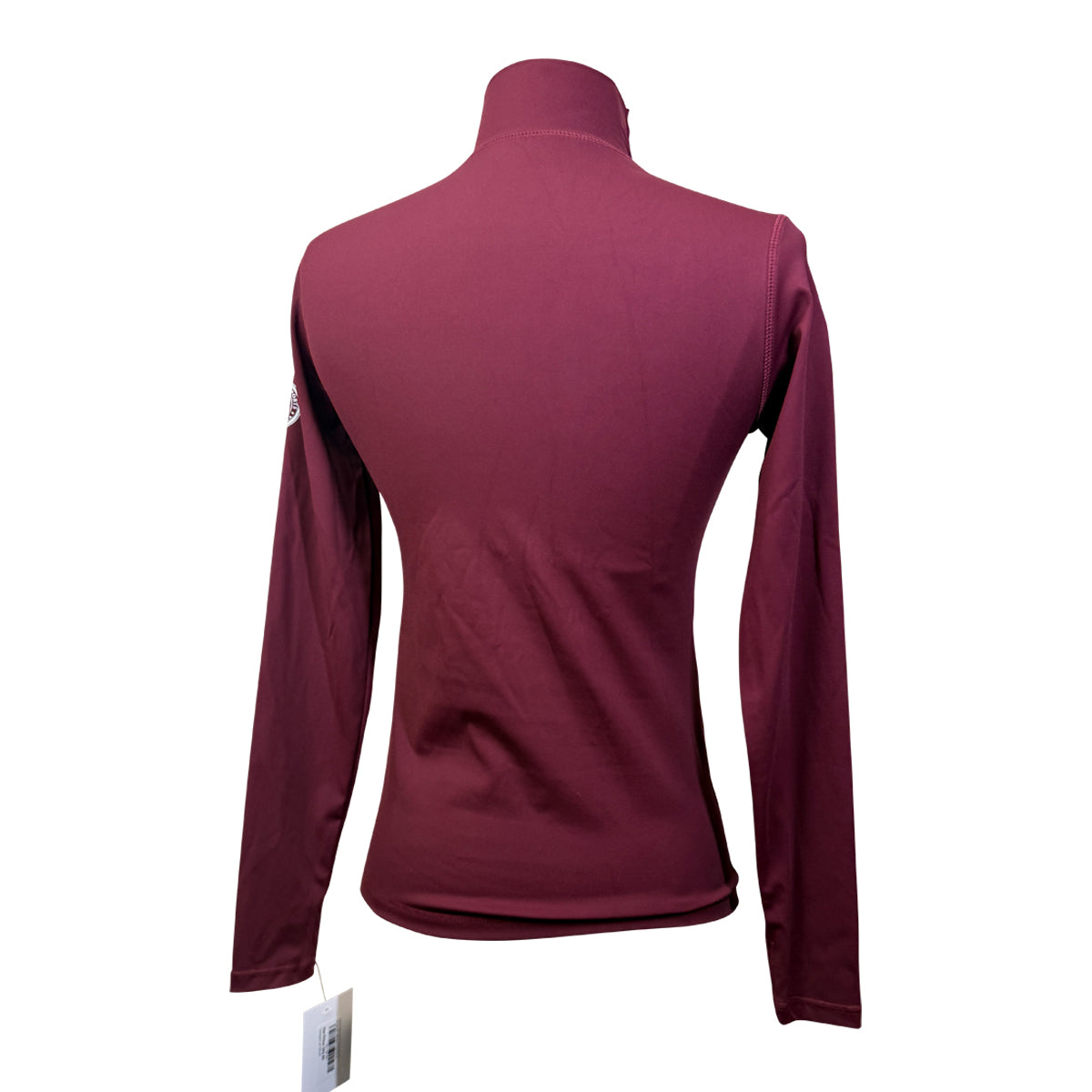 Riviera Mock Neck Training Shirt in Burgundy - Approx. Women's XS