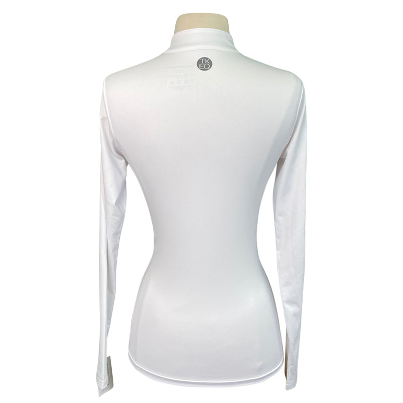 Back of TKEQ 'Quinn' Long Sleeve Shirt in White