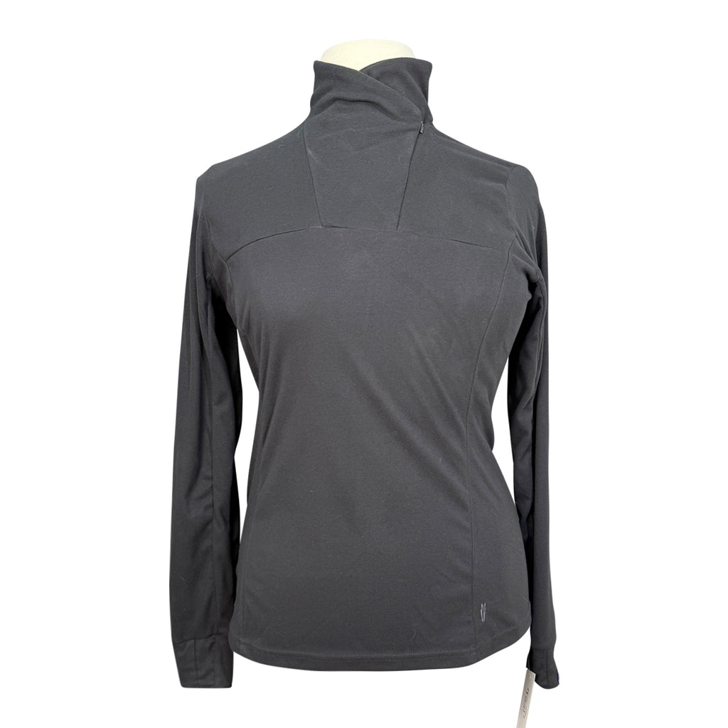 Irideon 'Chinchillaaah' Quarter-Zip Top in Black