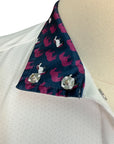 Essex Classics Talent Yarn 'Peeps Foundation' Show Shirt in White/Purple Ponies - Women's Large