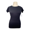Short Sleeve Seamless Athletic Tee in Black
