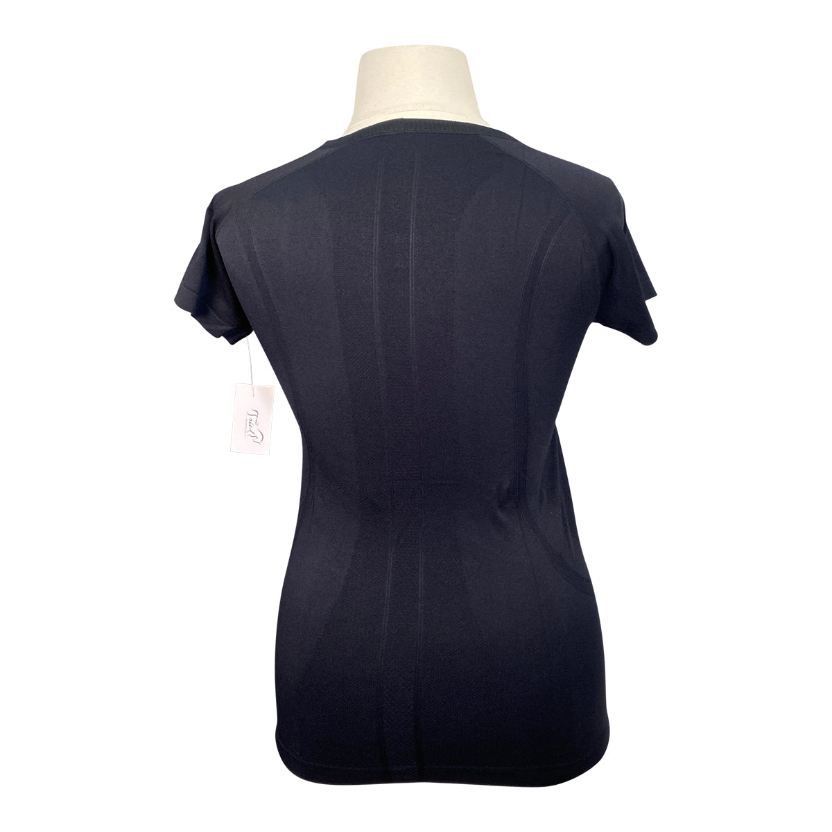 Short Sleeve Seamless Athletic Tee in Black