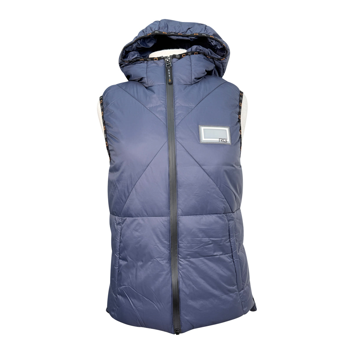 RG Lightweight Padded Nylon Quilted Vest in Navy