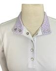 Èce Equestrian Long Sleeve Show Shirt in White/Lavender