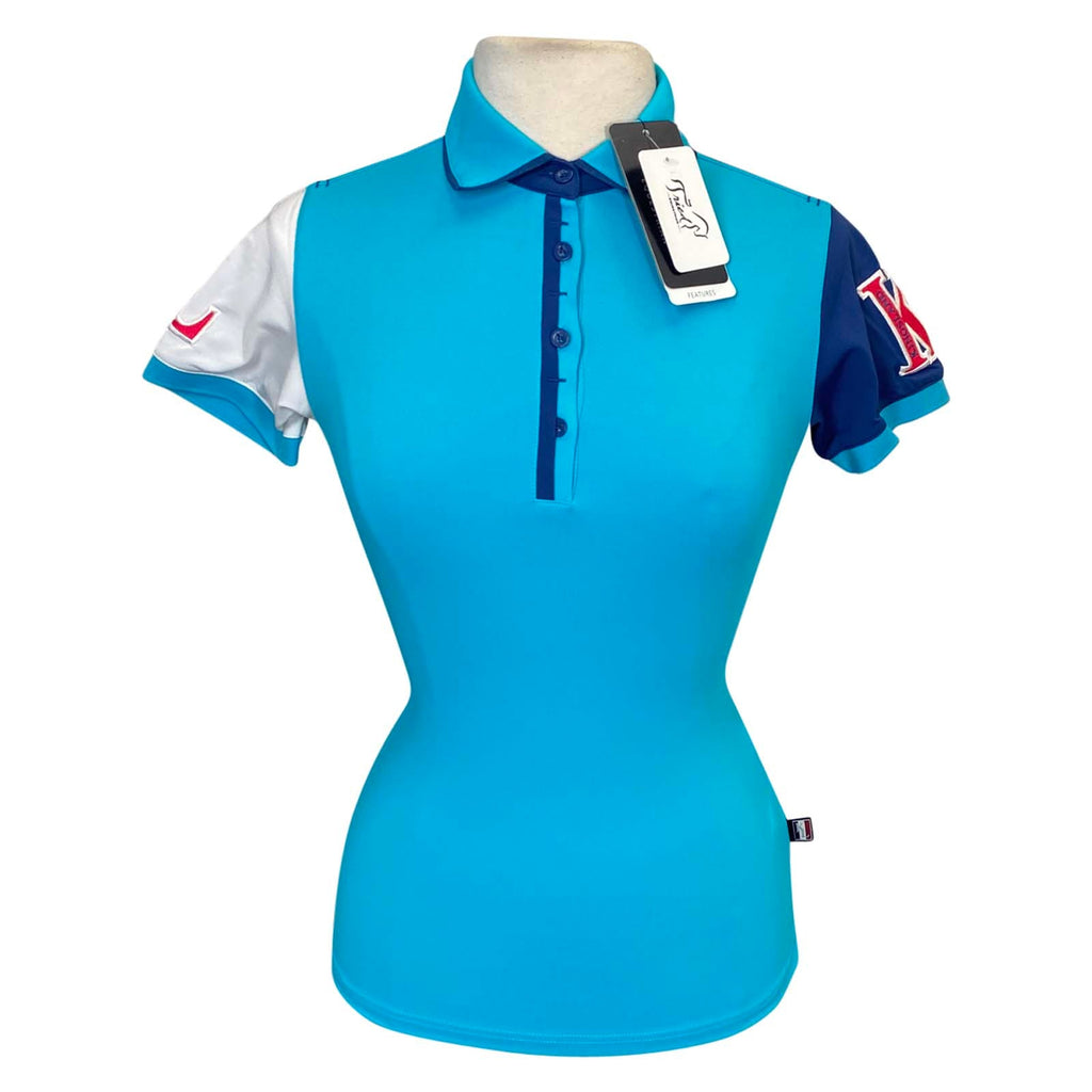 Front of Kingsland 'Termine' Polo Pique Shirt in Blue Vacanza - Women's Small