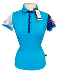 Front of Kingsland 'Termine' Polo Pique Shirt in Blue Vacanza - Women's Small