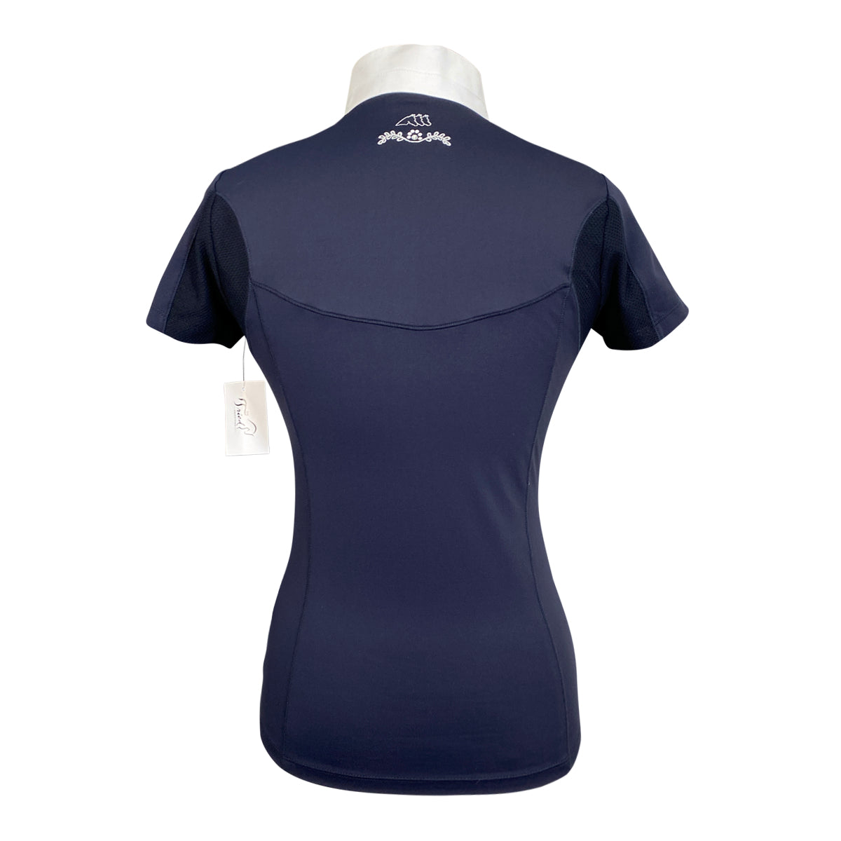 Equiline &#39;Contemporary&#39; 1/4 Zip Performance Show Shirt in Navy/White