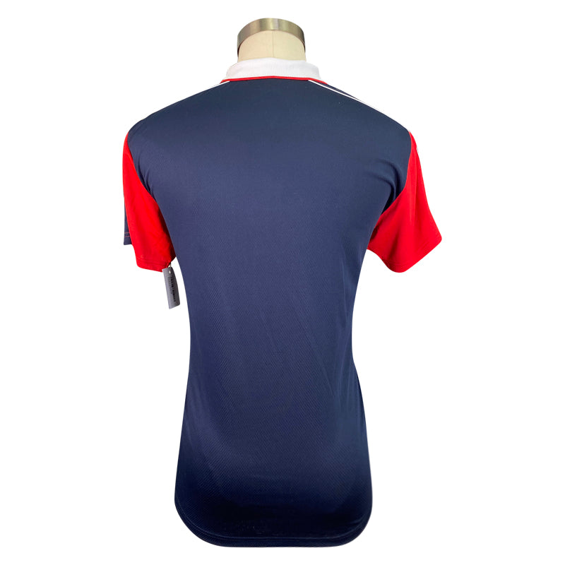 Back of Horseware Tech Polo Shirt in Navy/Red/White