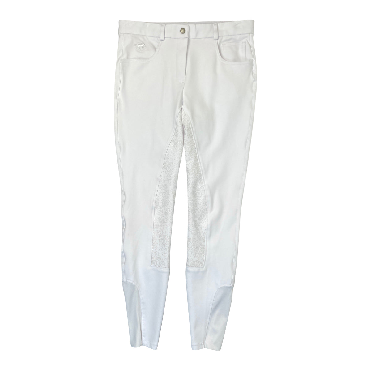 SmartPak 'Piper' Knit Mid Rise Full Seat Breeches in White