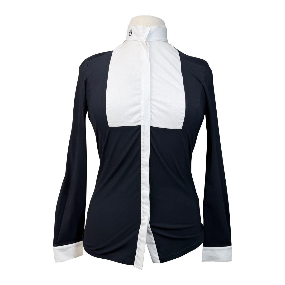 Cavalleria Toscana Embossed Long Sleeve Bib Shirt in Navy