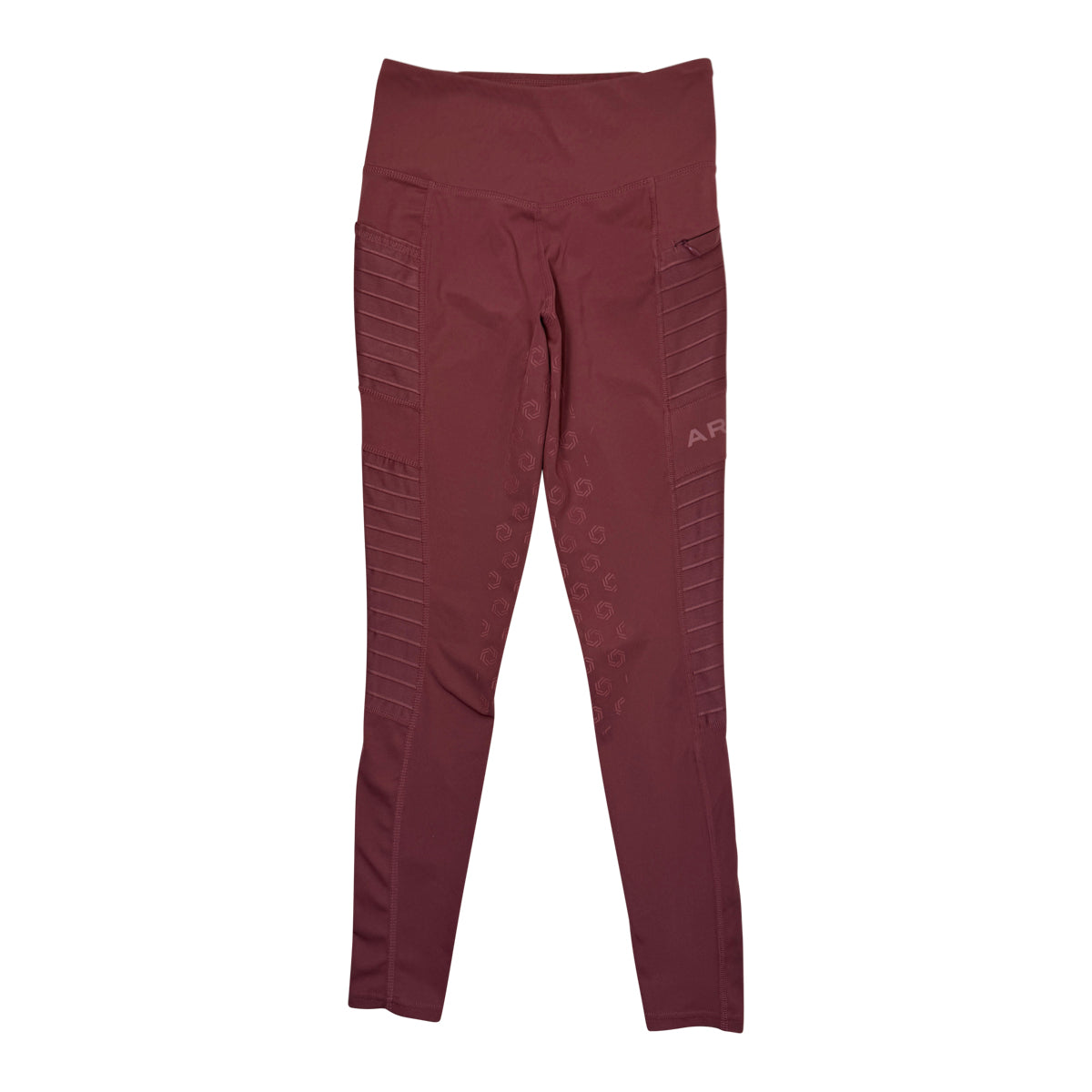 Front of Ariat 'EOS Moto' Full Seat Tights in Wild Ginger - Women's Small