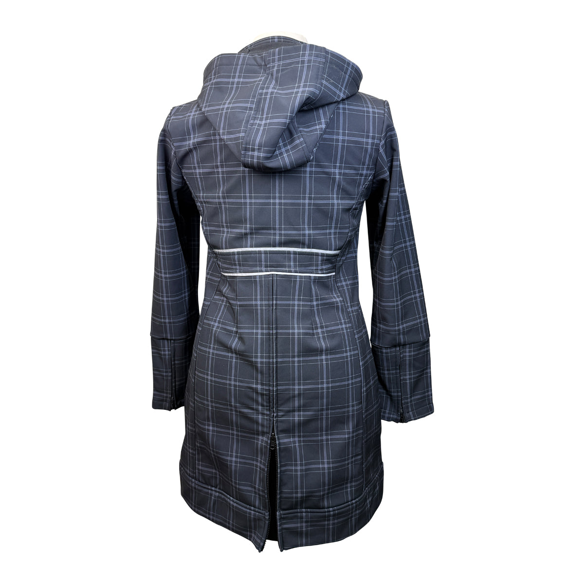 Asmar Equestrian Long Coat in Charcoal Plaid
