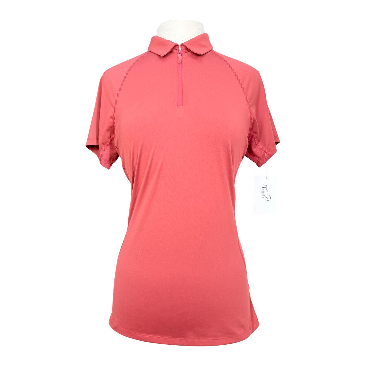 Dover Saddlery Short Sleeve 1/4 Polo Zip in Mulberry - Women's Medium