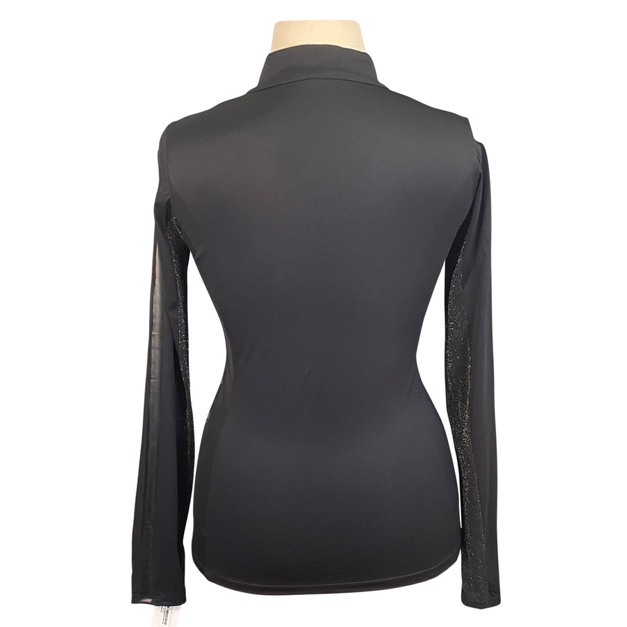 Back of Free Ride Equestrian 'Sara' Sun Shirt in Black