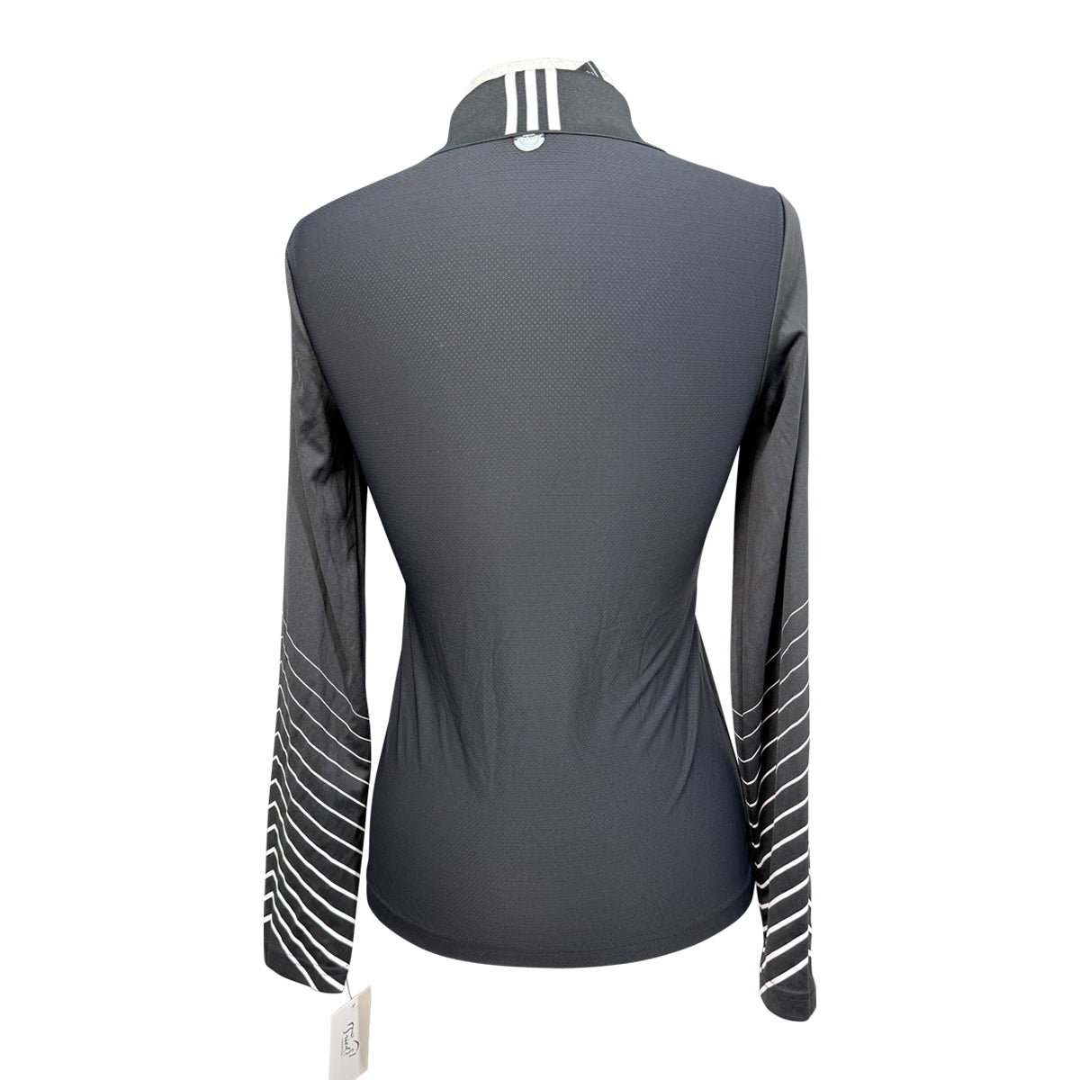 Asmar Equestrian 1/4 Zip Shirt in Black/White Stripes