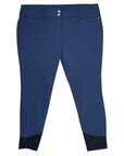 Front of RJ Classics 'Harper' Knee Patch Breeches in Navy - Women's 34R