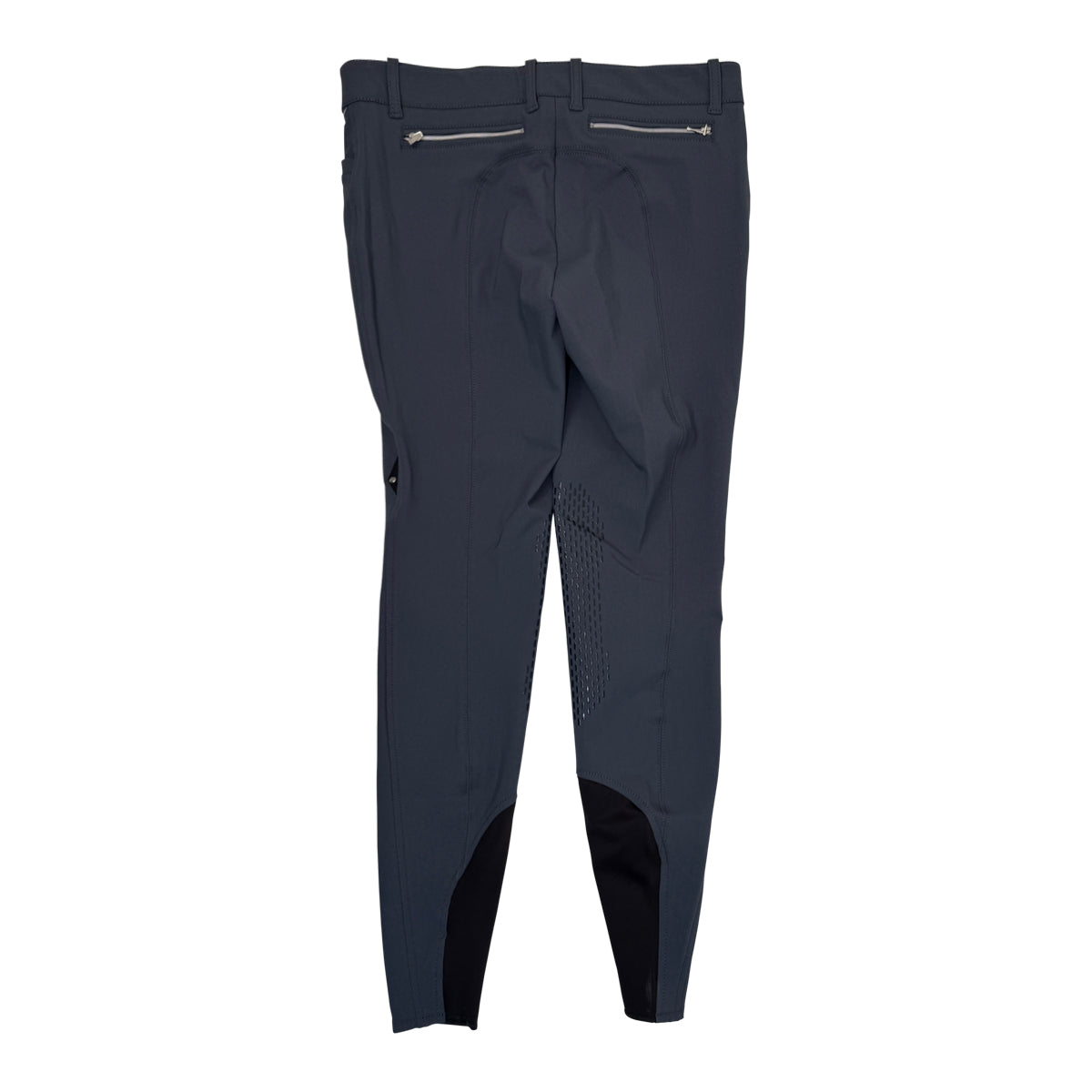Back of Equiline 'Ash' Knee Grip Breeches in Grey - Women's IT 42 (US 28)