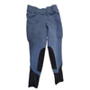 Kerrits Kids Fleece Knee Patch Tights in Navy Plaid 