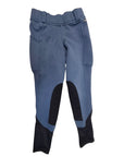 Kerrits Kids Fleece Knee Patch Tights in Navy Plaid 