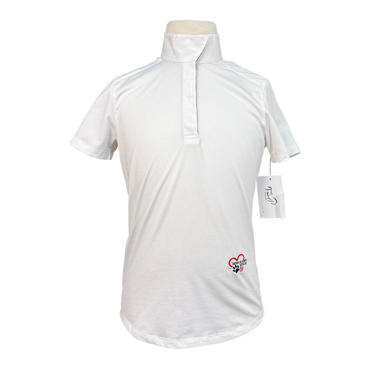 Essex Classics &#39;Talent Yarn&#39; Short Sleeve Show Shirt in White/Dog Love