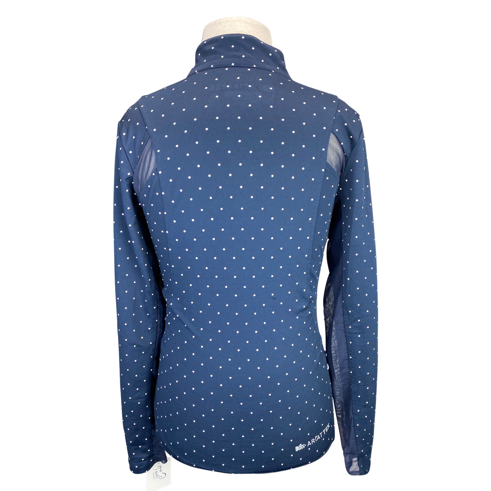 Ariat TEK Heat Series Long Sleeve Shirt in Navy/Polka Dot - Children's Large