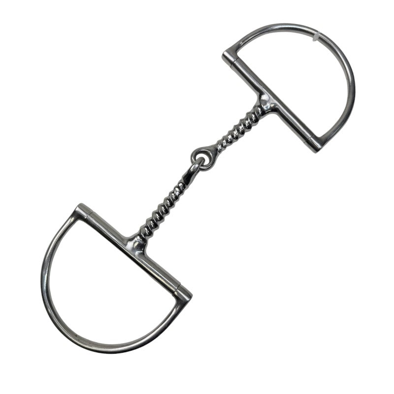 Corkscrew Dee Ring Snaffle in Stainless Steel