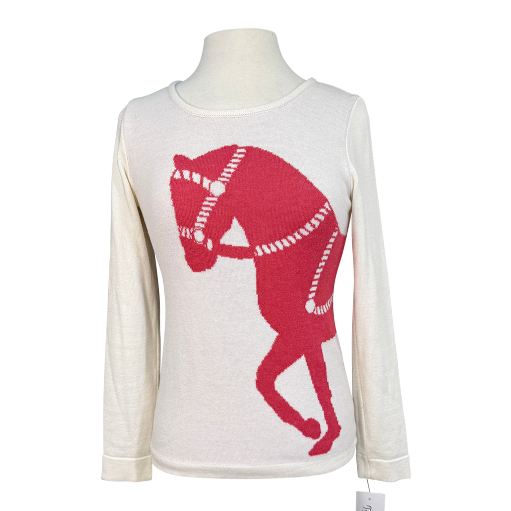 Ronner 'Martina' Sweater in White/Pink Horse - Women's Small
