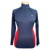 Ariat TEK 'Heat Series' Long Sleeve Shirt in Navy/Red - Women's XS
