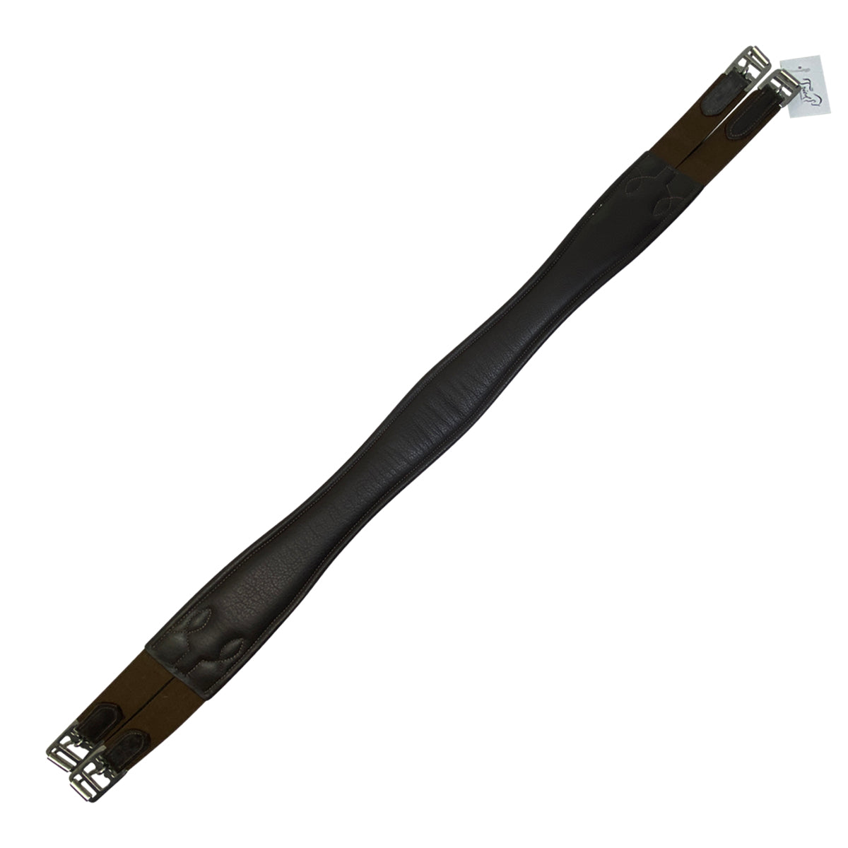 Bobby's Tack Signature Series Double Side Elastic Leather Girth in Brown