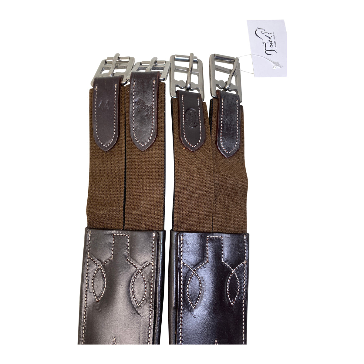 Bobby's Tack Signature Series Double Side Elastic Leather Girth in Brown