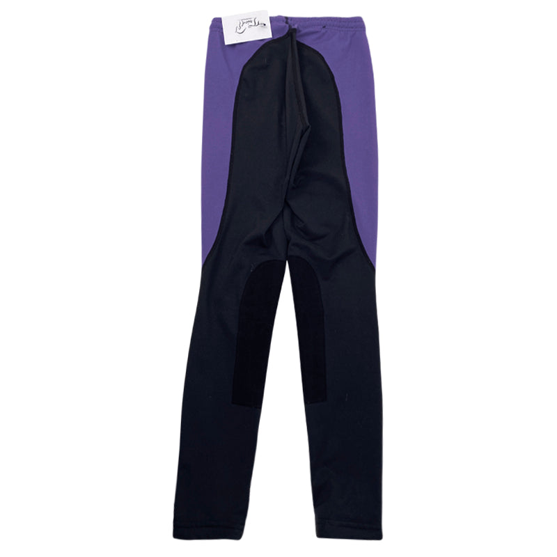 Back of Kerrits Knee Patch Performance Tights in Black/Purple
