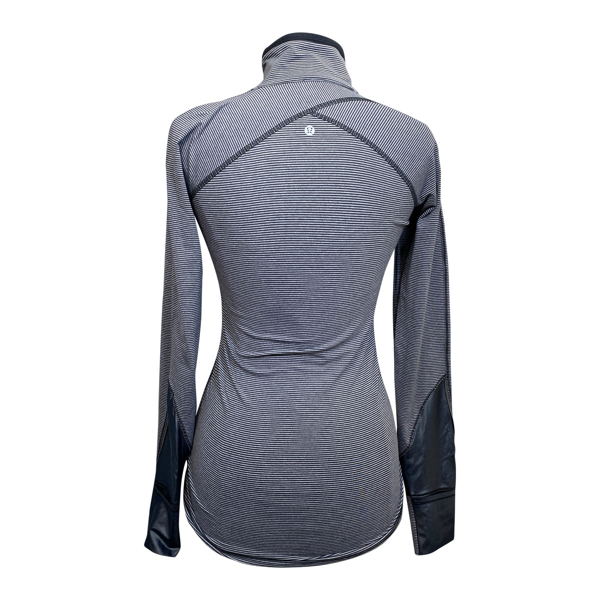 Lululemon 1/4 Zip Pullover Shirt in Black/Grey Stripes
