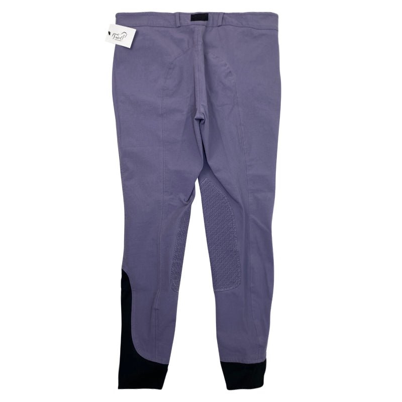 Back of Dover Saddlery 'Wellesley Grip' Breeches in Wisteria Purple
