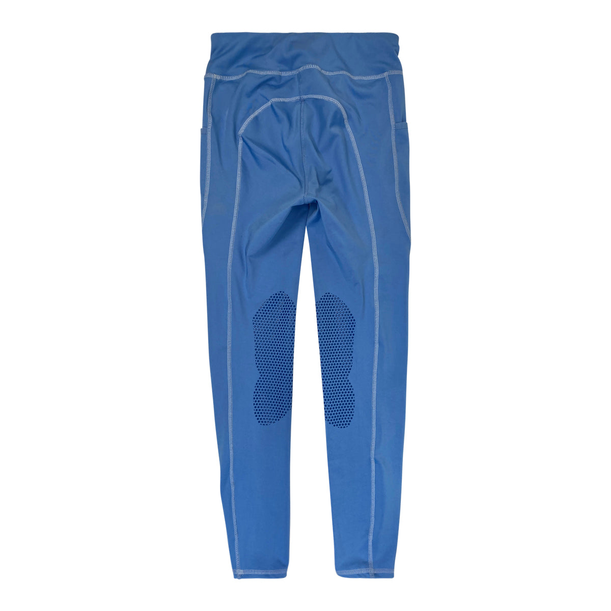 Riding Sport Knee Patch Tech Tights in Blue/White