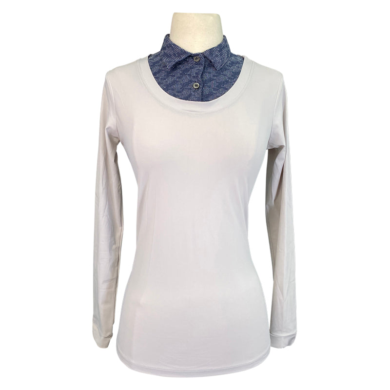 CALLIDAE The Practice Shirt in Dove/Navy Bouclé