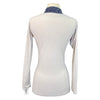 Back of CALLIDAE The Practice Shirt in Dove/Navy Bouclé