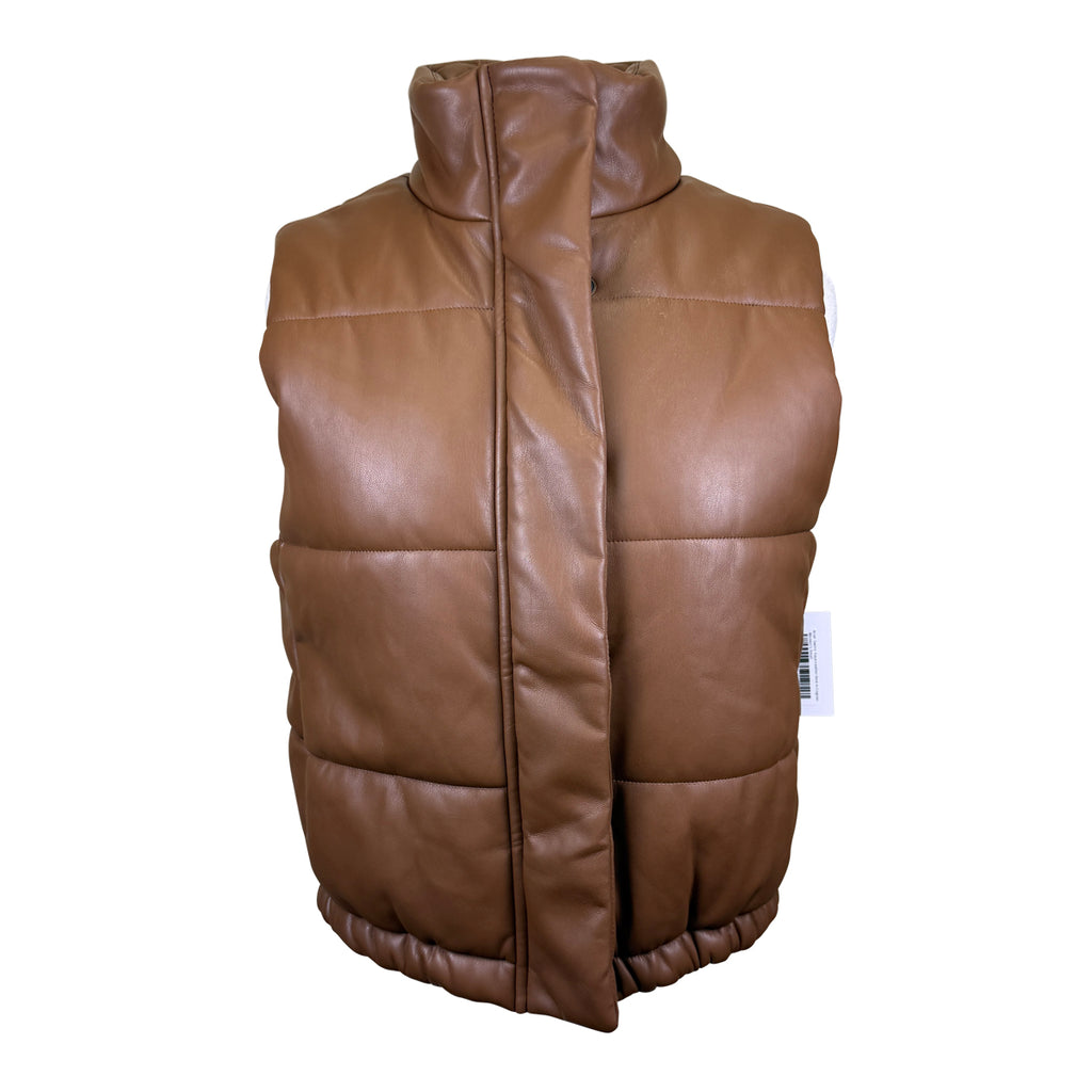 Ariat 'Swirls' Faux Leather Vest in Cognac