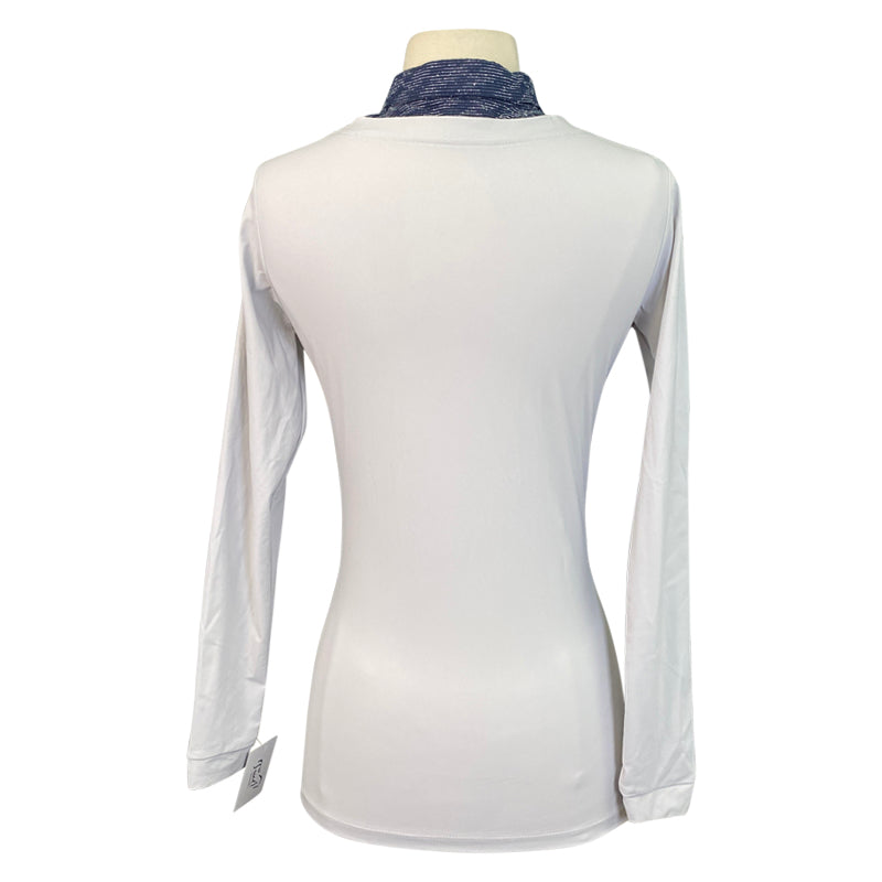 CALLIDAE The Practice Shirt in Dove/Navy Bouclé 