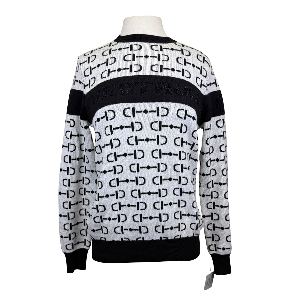 Vestrum 'Montagna' Round Neck Sweater in White/Black