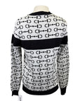 Vestrum 'Montagna' Round Neck Sweater in White/Black