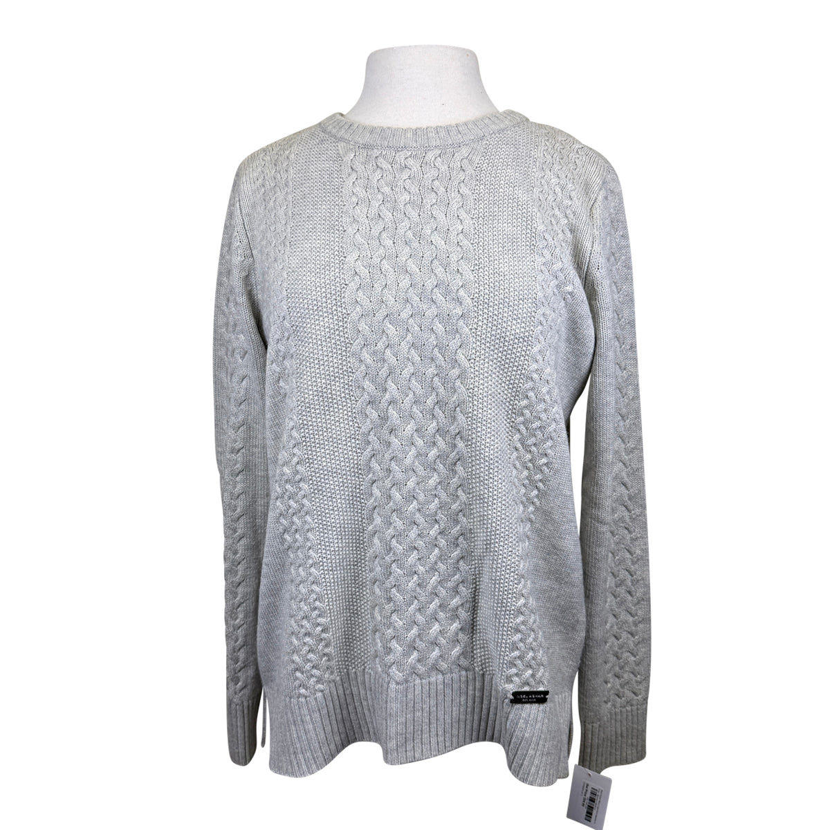 Noel Asmar Wool Cable Knit Sweater in Grey