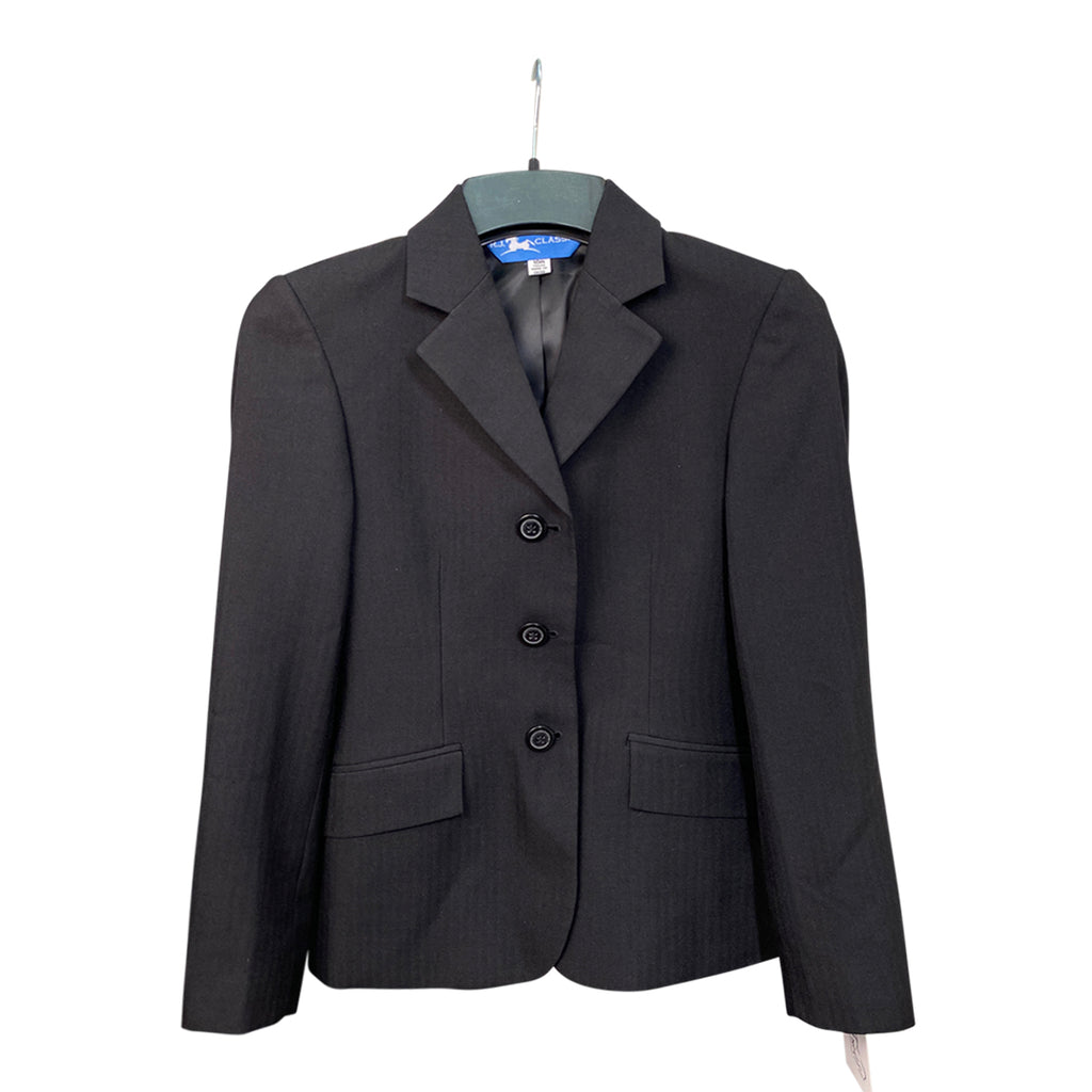 RJ Classics 'Hampton' Washable Show Coat in Black Pinstripe - Children's 10R