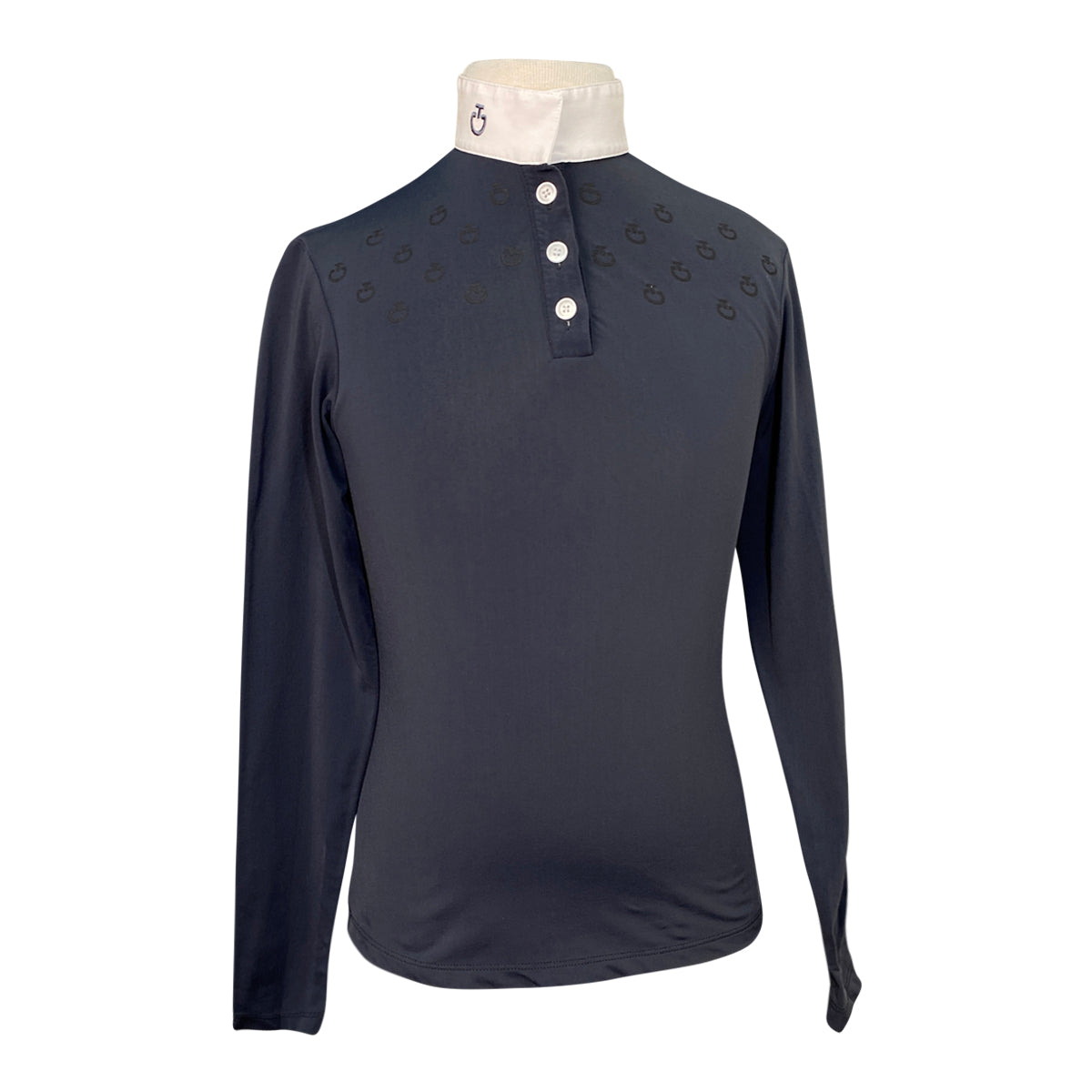 Cavalleria Toscana Kids Long Sleeve Competition Shirt in Navy