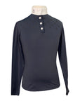 Cavalleria Toscana Kids Long Sleeve Competition Shirt in Navy