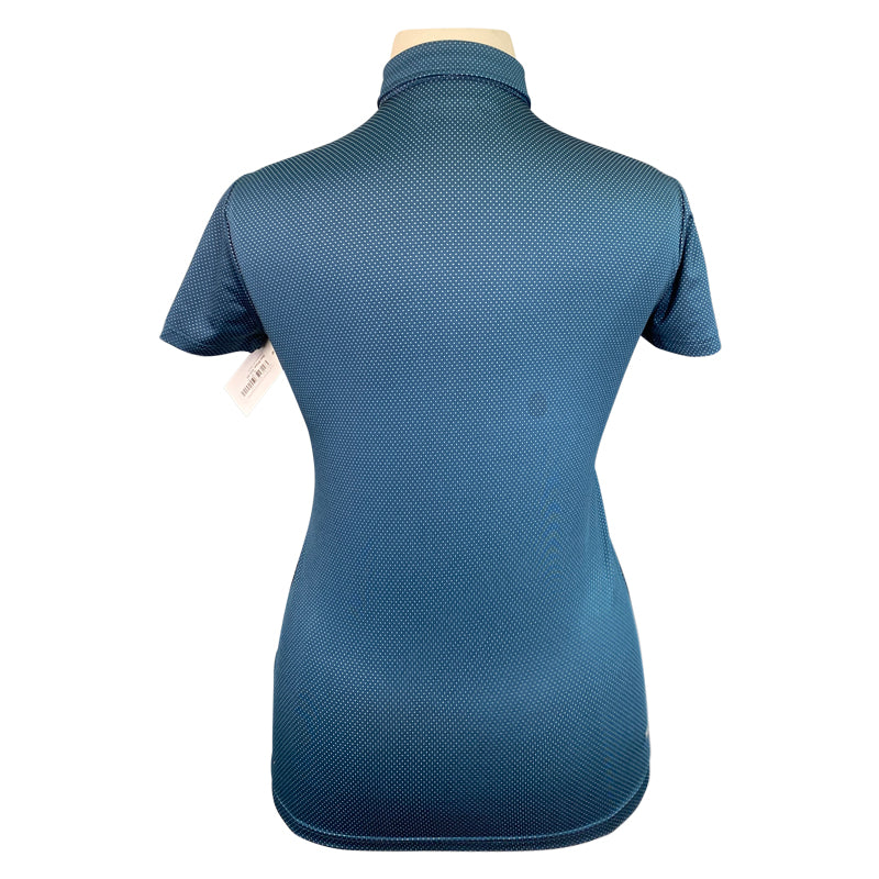 Back of Ariat TEK Heat Series Perforated Polo Shirt in Navy