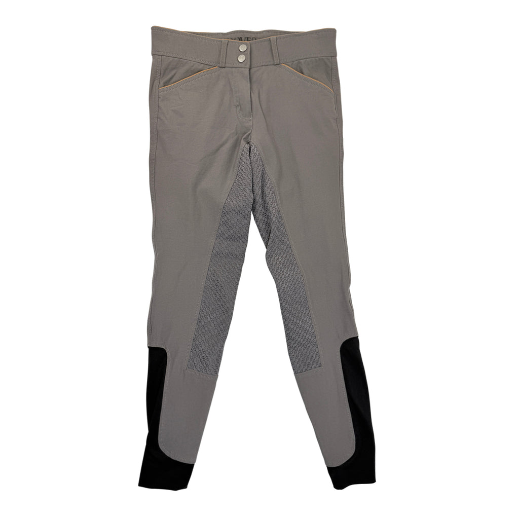Dover Saddlery 'Wellesley' Full Seat Breech in Grey/Orange Piping 